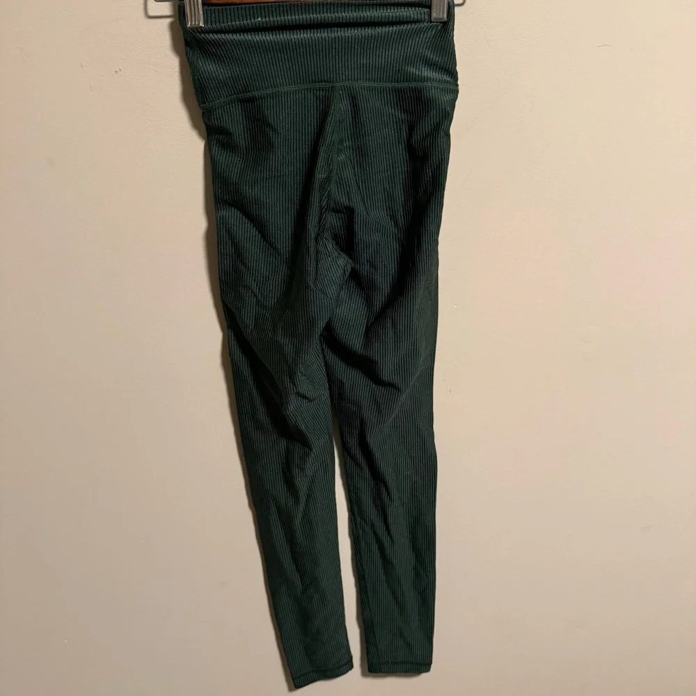 Aerie Set Ribbed Shine Crossover Legging & Twist Front Sport Bra Tank Size Small